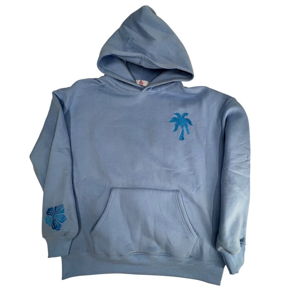Pink Palm Puff Everything Comes in Waves Hoodie